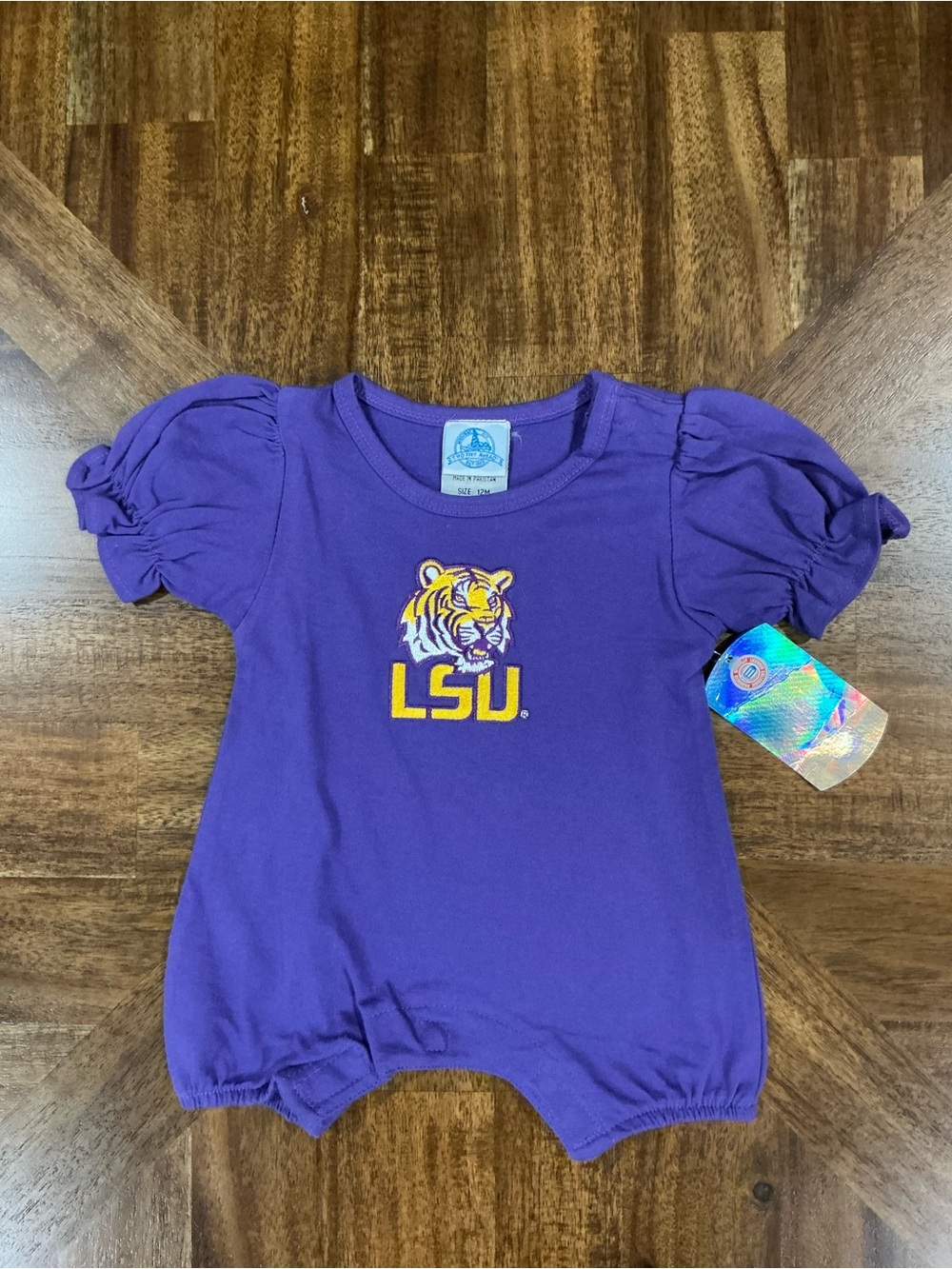 NWT Two Feet Ahead 12 Months Louisiana State University LSU Tiger Romper